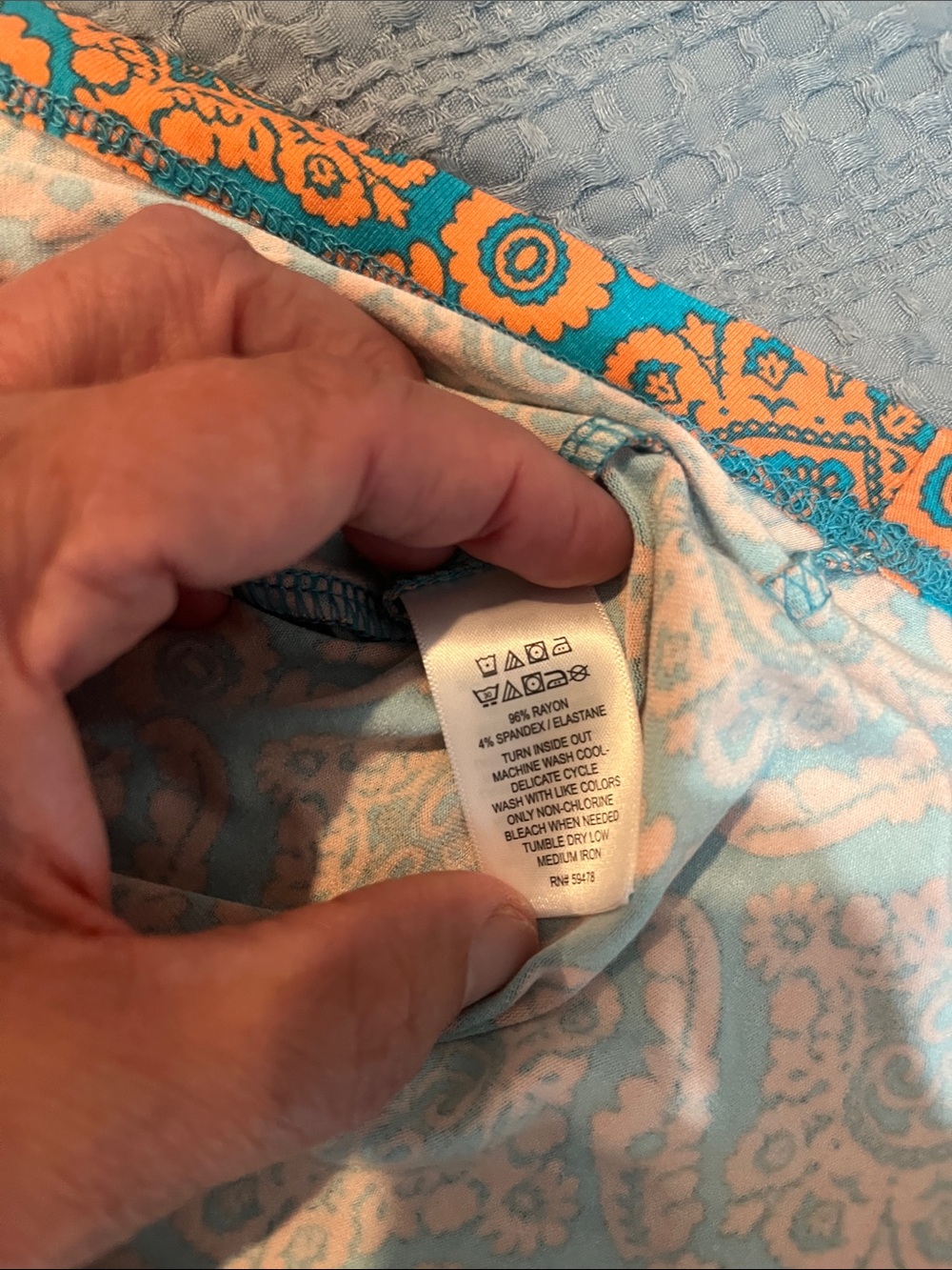 Sigrid Olsen Teal and Orange Paisley-Print Dress - Picture 3 of 4